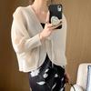 Abrigo Chino Nuevo para Mujer Primavera de Alta Gama Suelto Combinable Corto 2024 Nuevo Cárdigan Plisado para Mujer Top