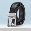 Cinturón de Cuero Genuino para Hombre, Moderno, Sencillo y Versátil, con Hebilla Giratoria de Pin de Alta Gama, Cinturón de Piel de Vaca de 3.5 cm para Hombre, Estilo Coreano