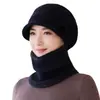 Gorro de Punto Cálido de Otoño e Invierno para Personas de Mediana Edad y Mayores, Gorro de Lana de Una Pieza con Visera de Pato para Viajes al Aire Libre, Protección para los Oídos, Protección para el Cuello, Gorro Cortavientos