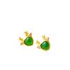 Pendientes antiguos de Jasper natural incrustados en oro, estilo ciervo, simples, frescos, compactos, dulces, versátiles, para novia