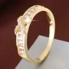 Anillo Cuadrado de Lazo con Pedrería Rectangular de Venta Caliente Transfronteriza Anillo de Circonita Incrustada Paso a Paso Fabricante Venta Directa