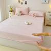 Lençol de Leite Veludo Espesso de Inverno Peça Única Protetor de Colchão com Forro de Lã Veludo Coral Antiderrapante Cobertura de Cama de Veludo Fixa
