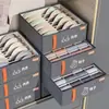 Caja de almacenamiento para ropa interior, organizador doméstico compartimentado para panties y calcetines, caja clasificadora plegable tipo cajón para dormitorio