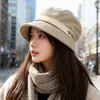 Gorro de Pescador de Pana para Otoño e Invierno para Mujer 2025 Nuevo Estilo Un Gorro Múltiples Usos Casual Versátil Cálido Boina Moderno