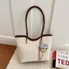 Bolso Tote Estampado de Leopardo Otoño/Invierno 2026 Encanto de Oso Lindo Gran Capacidad Bolso de Hombro Estilo Coreano para Escuela Viaje Bolso de Mano