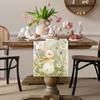Caminero de Mesa Estampado de Conejo de Pascua Patrón Floral de Plantas Mantel de Lino Decorativo para Sala de Estar de Casa Mantel Individual para Mesa Manteles de Té