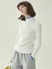 Suéter de Punto de Bloques de Color de Cuello Alto y Manga Larga para Mujer, Nuevo Estilo de Invierno Ajustado y Top Versátil
