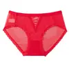 Ropa interior sexy de encaje de cintura baja y malla para mujer, entrepierna transpirable de algodón puro, cómoda, tangas de malla translúcida sin marcas para mujer