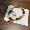 Nuevo Pulsera de Ojo de Tigre Color Maillard Otoño e Invierno Nuevo Estilo Chino Pulsera de Cuentas con Ábaco de Cristal Color Café