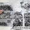 Al por mayor 1440 Diamantes Negros para Uñas, Pegatinas de Abanico Flash King, Diamantes Redondos Pequeños con Base Plana Ss4, Adornos para Uñas DIY