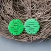 Colgante Pequeño de Jade Malayo, Verde Seco Lleno de Verde con el Carácter de Felicidad, Pendientes DIY Hechos a Mano, Pulsera, Accesorios para Collares, Joyería al por Mayor en Stock