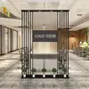 Divisória simples para escritório tela de vidro arco-íris longa fundo móvel simples moderno parede de imagem da entrada do hall de recepção da empresa