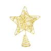 Venda Quente Transfronteiriça Decoração de Natal Tridimensional em Ferro Estrela de Cinco Pontas Topper para Árvore de Natal Árvore de Natal com Glitter Enfeites de Árvore de Natal
