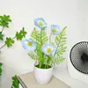 Decoración de Planta Verde Artificial Planta Pequeña en Maceta Flor de Plástico Flor Falsa Juego de Arreglo de Flores Artificiales Decoración de Bonsái Arreglo de Flores para el Hogar Planta en Maceta