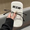 Librito Rojo Mismo Estilo Artístico Retro Gafas de Media Montura Hombres y Mujeres Montura Versátil Gafas Montura Ojo de Gato Gafas Anti Luz Azul