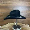 Nuevo sombrero de fieltro transfronterizo cinta decorativa sombrero de lana moderno todo-partido sombrero de lana negro