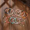 Pulsera tejida a mano de cristal con forma de hoja, pulsera vintage personalizada de nicho, joyería simple y elegante, venta al por mayor desde el fabricante