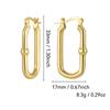 E0682 Moda Francesa Simple Combinable Aretes de Anillo Asimétrico para Mujer Cobre Chapado en Oro Paisaje Frío Cara Hebilla para Oreja