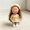 Roupas para Boneca Batata Mia Espanhola 30cm Vestido Floral Amarelo e Branco 20cm Substituição para Estilo Fresco de Verão