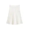 Falda plisada de punto de cintura alta estilo universitario, nuevo estilo otoño e invierno, elegante, rejuvenecedora, versátil, ajustada, minifalda de color liso para mujer