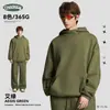 Suéter Hoodie Masculino de Venda Quente Transfronteiriça Outono e Inverno Novo 365g Retrô Americano Forrado com Lã Jaqueta Suit de Gola Alta