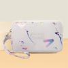 Bolsa Grande para Celular e Chaves Estampada com Letras da Moda Carteira Longa para Moedas Feminina Moda Bolsa Pequena Quadrada de Mão Multicamadas