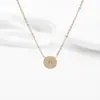 Collar Geométrico de Acero Inoxidable Ojo Azul Dopamina para Mujer Lujo Ligero Gama Alta Microincrustado Zirconia Que No Se Desvanece