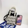 Novo design de nicho bonito dos desenhos animados Mini malha saco do telefone móvel All-match pequeno portátil Commuter Crossbody pequeno saco quadrado