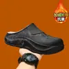 Pantuflas de Algodón para Hombre, Zapatos Cálidos de Algodón con Forro de Felpa para Invierno en Casa, Impermeables, Antideslizantes, Suela Gruesa, Talla Grande 47