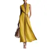 Sitio Web Independiente 2026 Moda Europea y Americana Comercio Exterior Transfronterizo Nuevo Modelo Aliexpress Más Vendido Vestido Casual sin Mangas de Bloques de Color para Mujer
