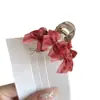 Pinza para el Cabello de Malla Estilo Bosque con Lazo Sencillo para Mujer, Pinza de Garra para el Cabello Semi-Recogido para la Parte Trasera de la Cabeza, Pinza Elegante, Pinza de Tiburón de Gama Alta