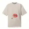 Comércio Exterior Transfronteiriço Em Estoque Derreter Conector Estilo Americano Marca Tendência High Street Retro Estampa Líquida Camiseta Casual Solta de Manga Curta