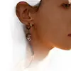 Brincos Transfronteiriços de Pedras Preciosas Grandes de Alta Qualidade para Mulheres, Aço Titânio Galvanizado a Ouro 18K com Diamantes, Brincos Quadrados, Acessórios de Orelha da Moda de Luxo Leve