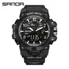 Reloj Electrónico de Moda Transfronterizo Sanda para Hombre Resistente al Agua Luminoso Despertador Multifuncional Reloj Deportivo para Hombre en stock Suministro Directo