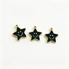 Acessórios para Joias DIY Liga Esmalte Rosto Sorridente Estrela de Cinco Pontas Pingente Pulseira Chaveiro Estrela Charme Materiais Atacado