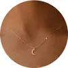 Collar Transfronterizo Europeo y Americano con Temática Oceánica con Corazón de Cobre en Forma de Luna, Estrella de Mar, Moño, Copo de Nieve, Cruz, Colgante de Softbol, Joyería para Mujer