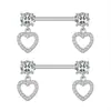 Joyería para Piercing de Varilla Recta de Acero Inoxidable Europea y Americana Clavos para Pezones Serie Rosa Transfronteriza Anillos para Pezones Anillos para Pezones con Forma de Corazón Listos para la Venta