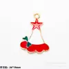 Colgante de Aleación Esmaltada Navideño Colgante de Gota Papá Noel Muñeco de Nieve Reno Colgante de Dibujos Animados Accesorios para Joyería DIY Pulsera Al Por Mayor