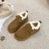 Zapatos Birkenstock Gruesos de Felpa Forrados con Piel Gruesa Estilo Retro 2026 Nueva Llegada de Invierno Hebilla de Cuero Versátiles Cómodos Zapatos de Algodón