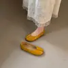 Bailarinas retro plisadas de punta dividida para mujer, nuevo estilo 2026, sin cordones, versátiles, zapatos Mary Jane planos