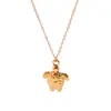 Colgante de Tortuga de Acero Inoxidable Fundido a Presión Tohm Accesorio Versátil Estilo Océano Verano Collar Electrochapado en Oro de 18K