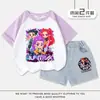 Kpop Chicas de Demon Slayer Conjunto de Verano para Niñas Moda Infantil Manga Corta Estilo Coreano Estilo Callejero Conjunto para Verano