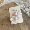 Novo Grampo de Cabelo Floral Estilo Coreano para Crianças, Acessório de Cabelo Fresco e Versátil para Meninas com Presilha Lateral de Xadrez para Franja