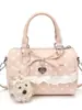 Bolsa Pequena de Bolinhas com Renda para Mulheres 2026 Novo Estilo Doce Bolsa de Mão Formato Almofada Textura de Moda de Verão Bolsa Transversal
