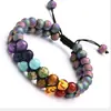 Amazon Nueva Pulsera de Energía para Yoga de Piedra Colorida Europea y Americana para Hombre de Piedra Volcánica Negra Siete Piedras Volcánicas