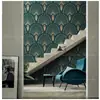 Papel Pintado Verde Retro Sala de Estar Americana Dormitorio Revestimiento de Pared Moda Europea Lujo Ligero Papel Pintado Hotel B&B Revestimiento de Pared Esmeralda