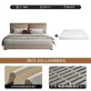 Cama de arte en piel con cabecero grande estilo nube minimalista italiano, cama matrimonial con tapicería suave segmentada, tejido de piel tecnológica, cama de boda de lujo ligero para dormitorio principal