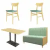 Sofá Minimalista Moderno Booth Restaurante de Té Tienda de Té de Leche Mesa y Sillas de Comedor Juego de Comedor Booth de Madera Maciza Booth Suave