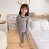 Ropa de Algodón Puro para Niños Otoño Pantalones de Otoño Ropa Térmica Interior con Soporte de Lana para Niños y Niñas Traje Sin Huesos Ropa para el Hogar para Niños Medianos y Grandes