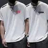 [Manga corta de seda de hielo] Nueva camiseta de verano holgada de manga corta de seda de hielo con cuello redondo, de secado rápido, transpirable, delgada y fresca para hombre